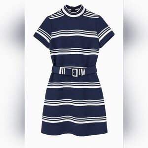 Vintage 60s Mod Belted Knee Length Dress Bleeker Street S-M